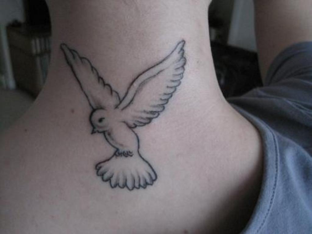 Bird Back of Neck Tattoos for Girls - wide 1