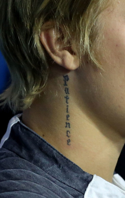 Adorable Bieber Neck Tattoo