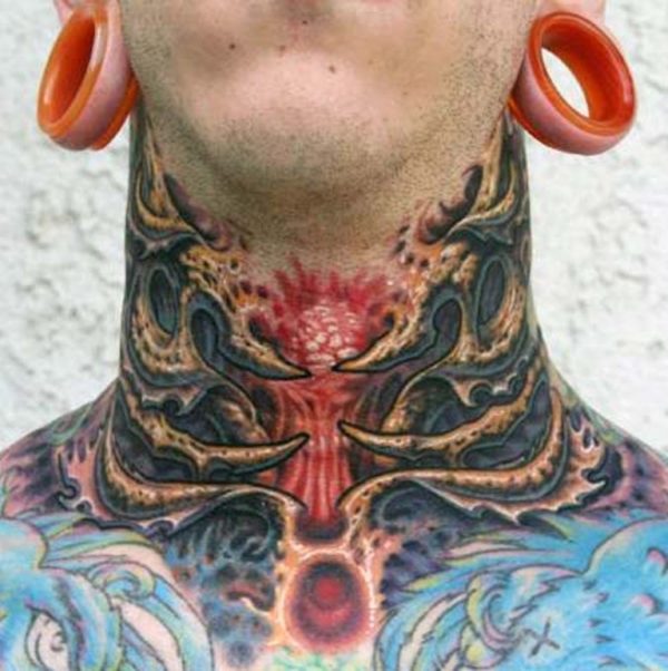 Adorable Japanese Neck Tattoo