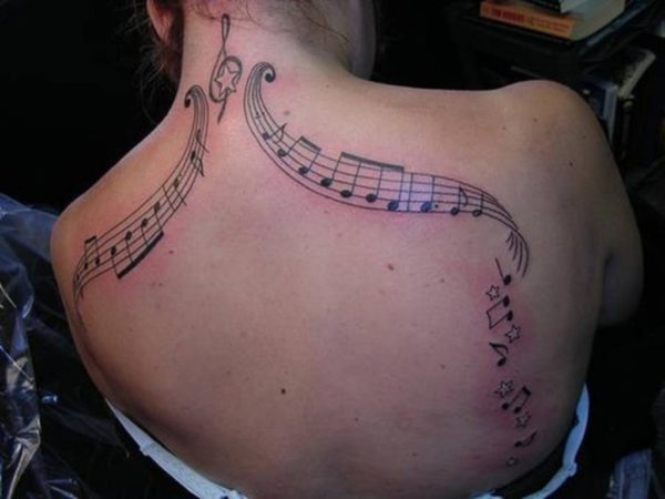 Adorable Music Note Tattoo On Neck