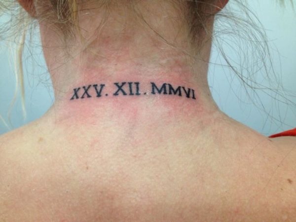 Adorable  Roman Numeral Tattoo Design