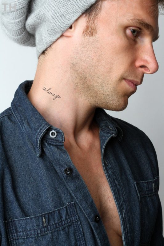 Always Letter Tattoo On Neck