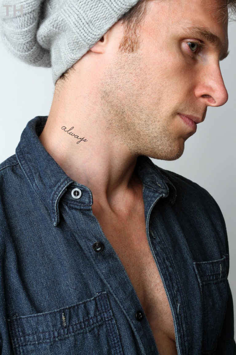 neck tattoos words