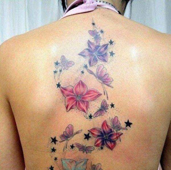 Amazing Flowers Vine Neck Tattoo