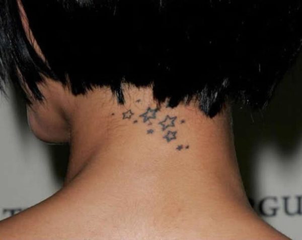 Amazing Star Neck Tattoo Design