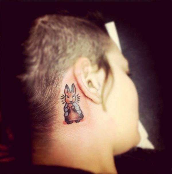 Amazing Rabbit Neck Tattoo