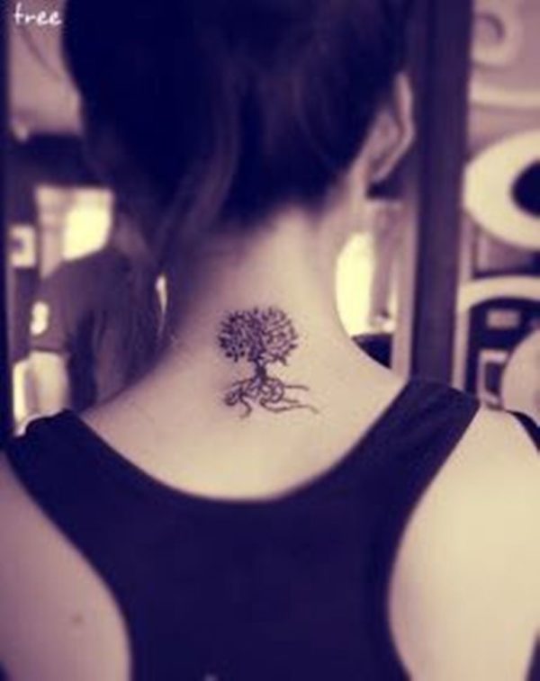 Amazing Tree Neck Tattoo