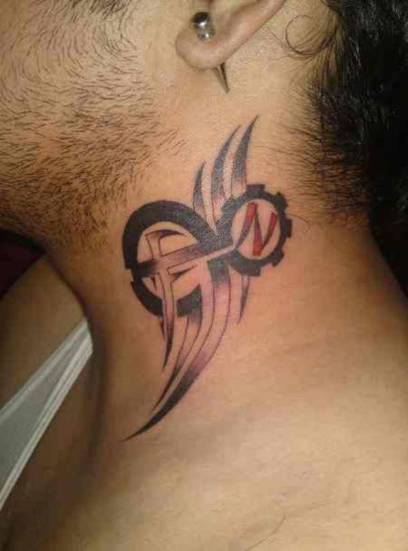 Amazing Tribal Neck Tattoo