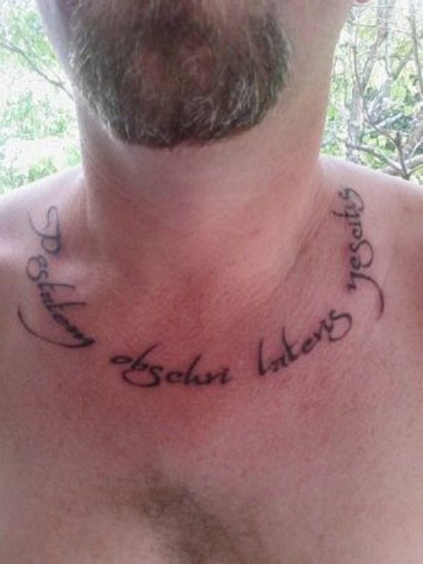 Amazing Letters Tattoo On Neck