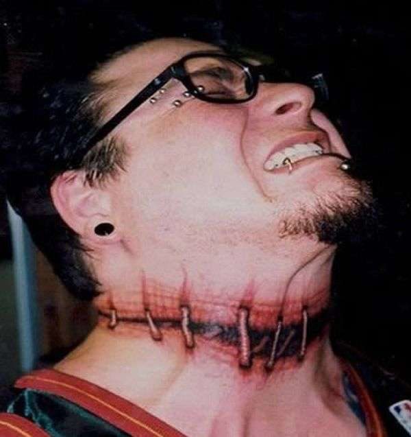 Anatomical Neck Tattoo