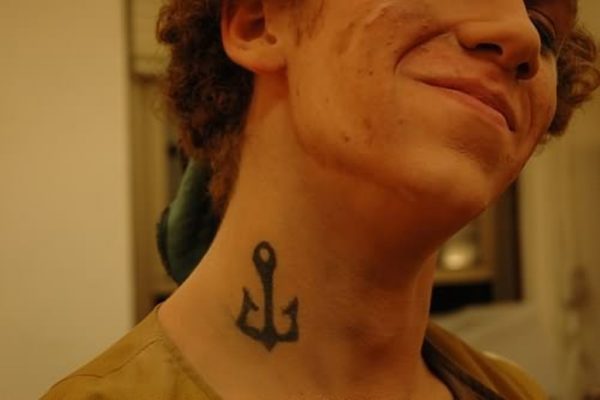 Anchor Tattoo For Neck