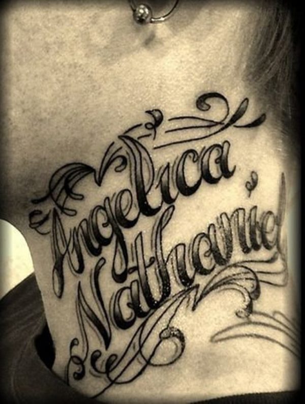 Angelica Name Letter Tattoo
