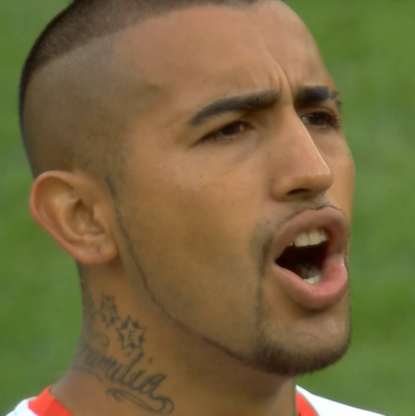 Arturo Vidal Right Neck Tattoo