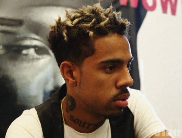 Attractive Vic Mensa Neck Tattoo