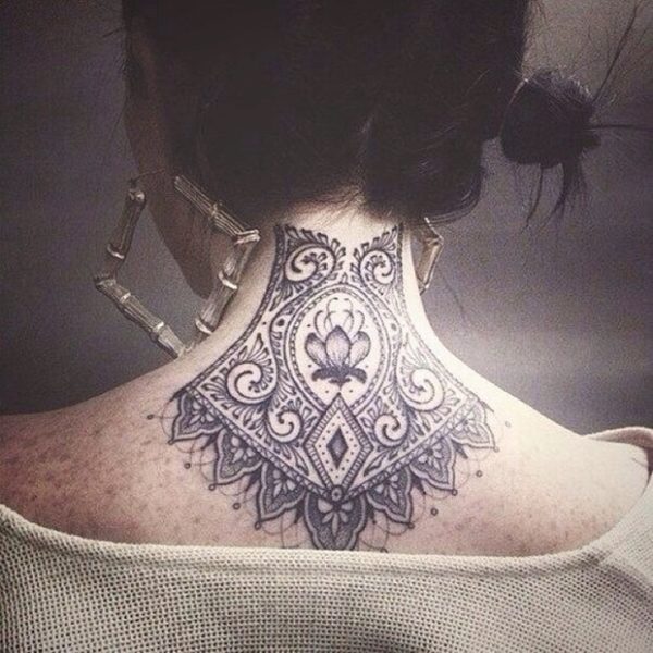 Back Neck Traditional Tattoo