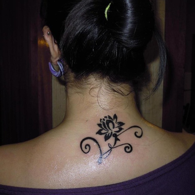67 Amazing Lotus Back Neck Tattoos