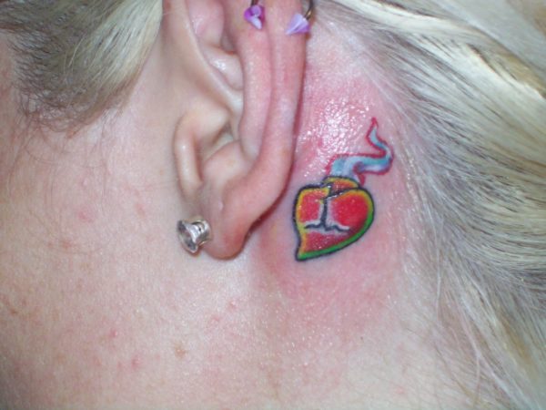 Beautiful Heart Neck Tattoo