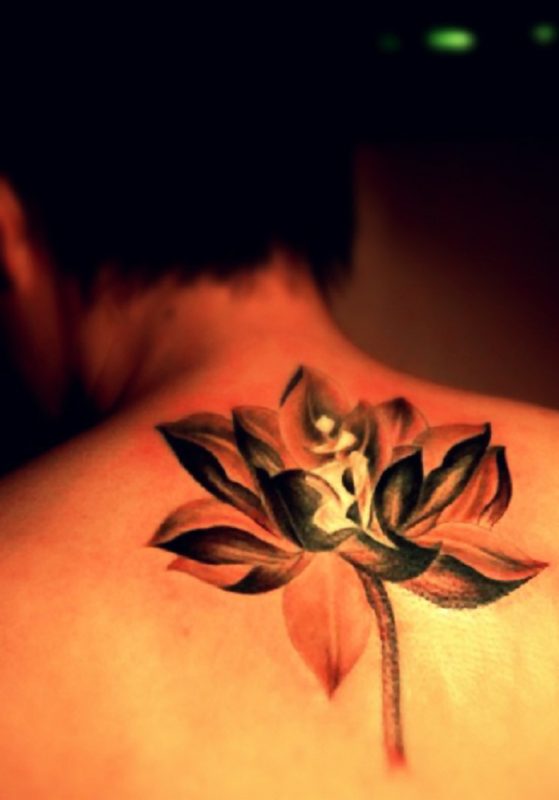 Beautiful Lotus Neck Tattoo