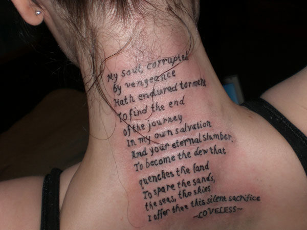 Bible Verse Neck Tattoo Design