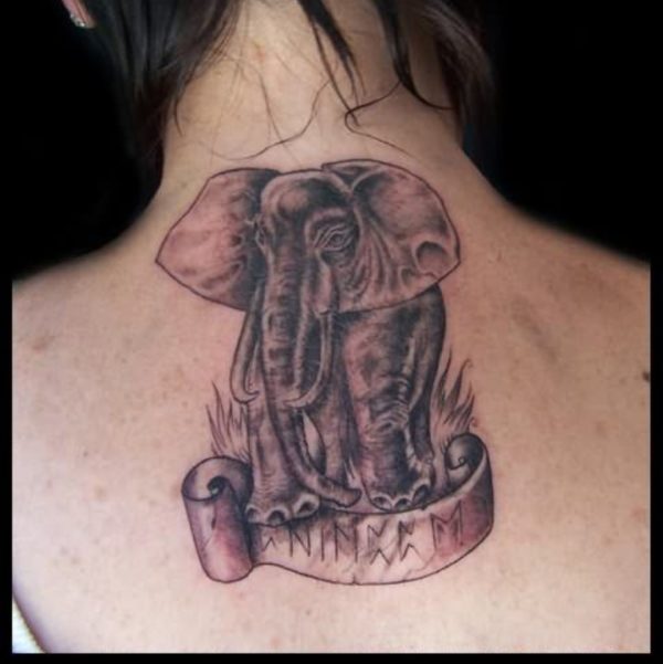 Black Elephant Tattoo