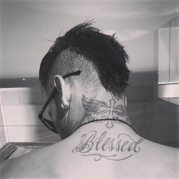 Blessed Neymar Jr Neck Tattoo
