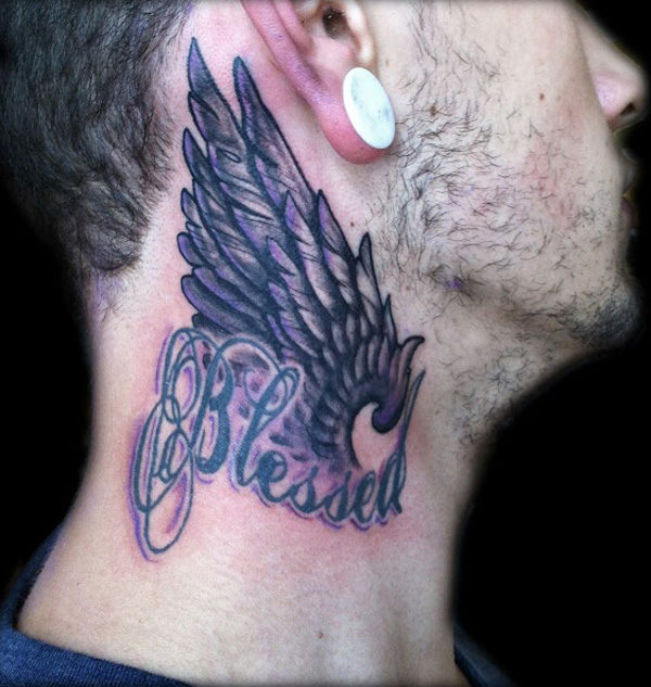 Blessed Wing Tattoo For Men