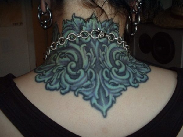 Blue Designer Tattoo For Women