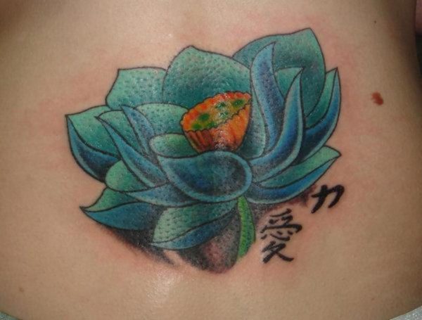 Blue Lotus Neck Tattoo