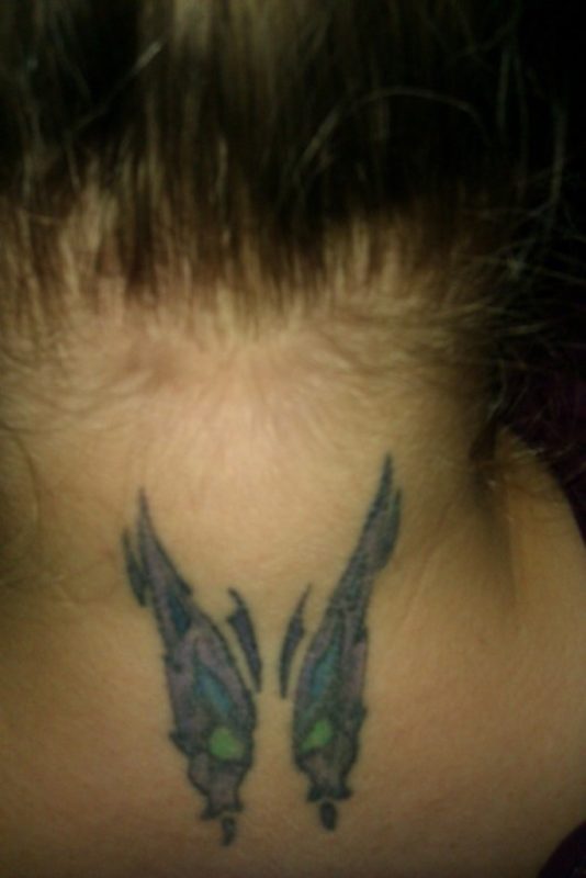 Butterfly Tattoo On Neck