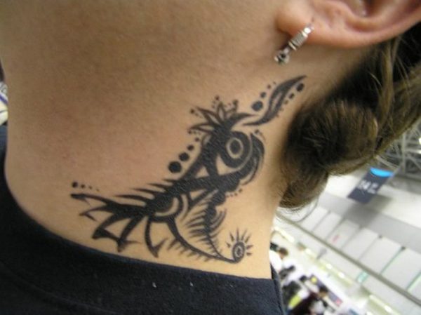 Black Neck Tattoo Design