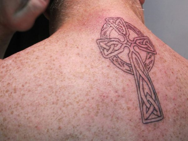 Celtic Black Tattoo On Neck