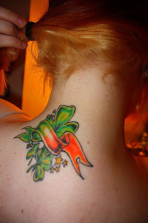 Celtic Colored Neck Tattoo