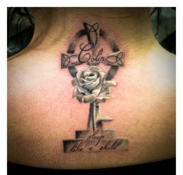 Celtic Cross Neck Tattoo