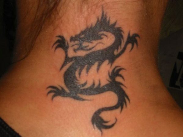 Chinese Dragon Neck Tattoo
