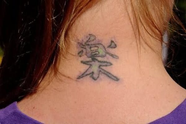 Chinese Tattoo On Neck Back