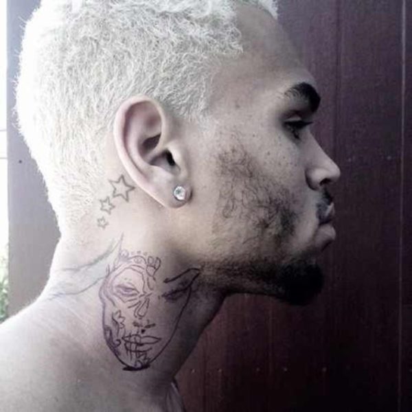 Chris Brown Mask Tattoo