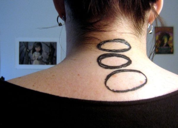 Circle Tattoo On Neck