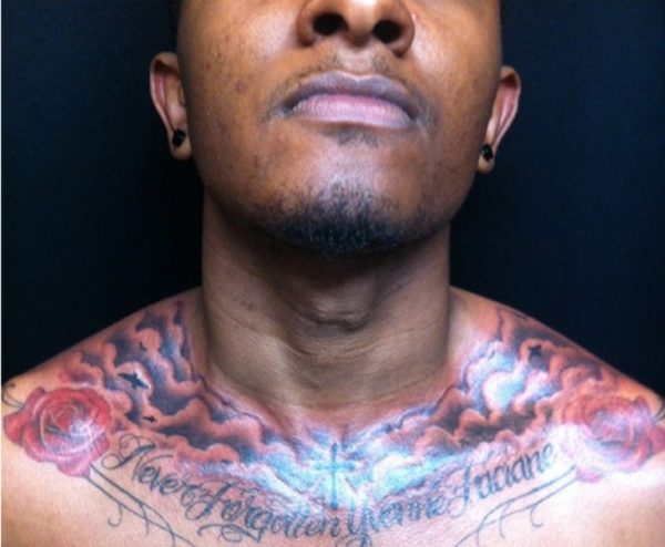 Clouds Tattoo On Neck