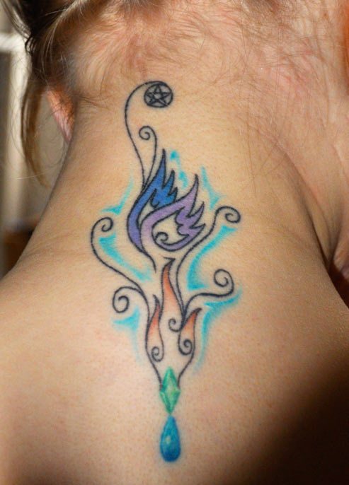 Colored Egyptian Designer Tattoo