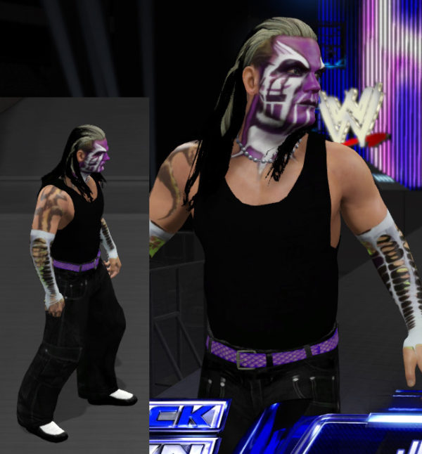 Colored Jeff Hardy Neck Tattoo Design