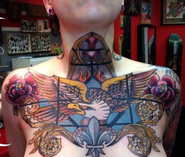 Colorful Large Eagle Tattoo