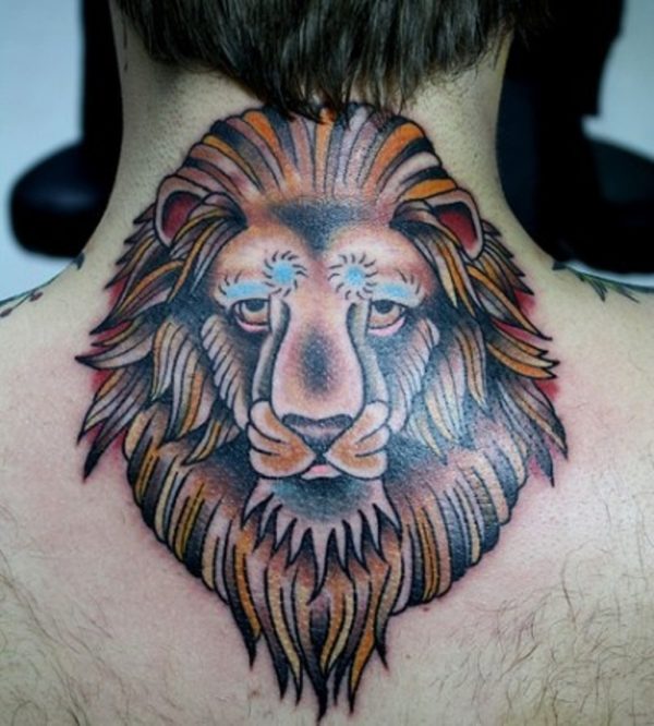 Colorful Lion Tattoo Design