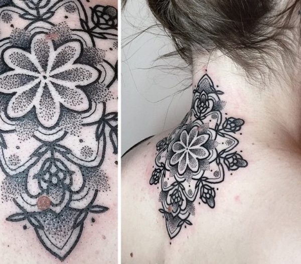 Cool Mandala Neck Tattoo