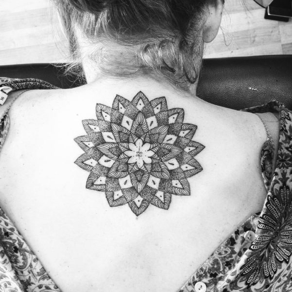 Cool Mandala Neck Tattoo Design