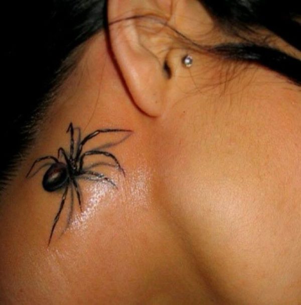 Cool Spider Neck Tattoo