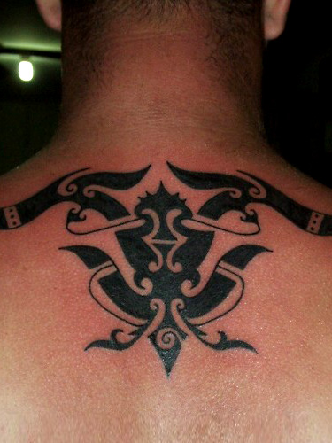 Cool Tribal Neck Tattoo