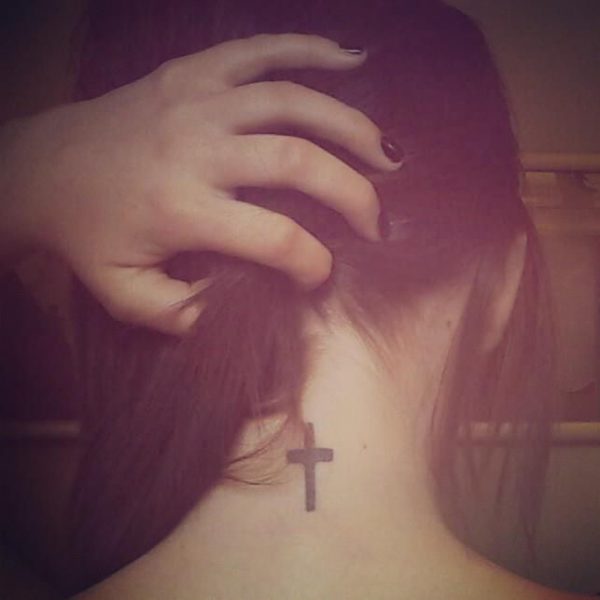 Cross Neck Tattoo