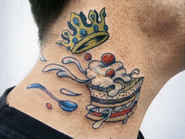 Crown And Cake Tattoo