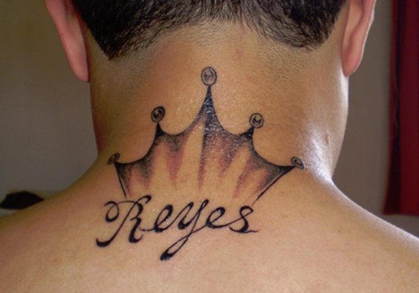 Crown Lettering Tattoo