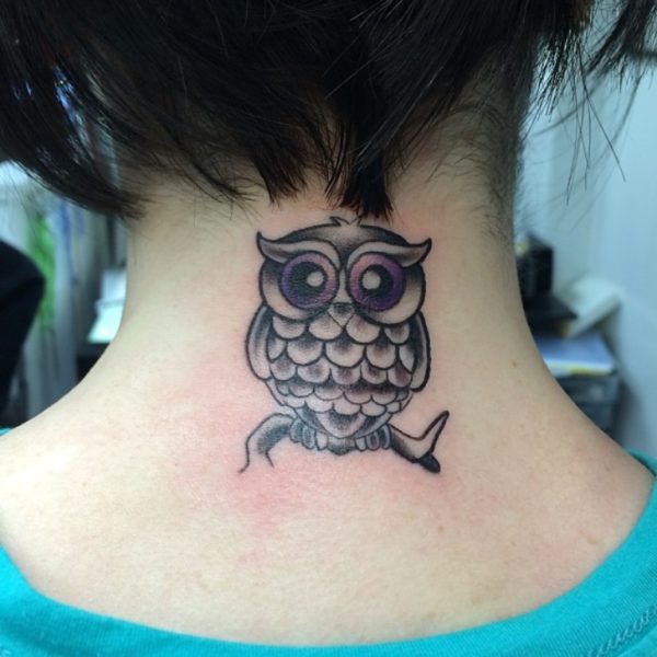 Cute Small Owl Tattoo Design